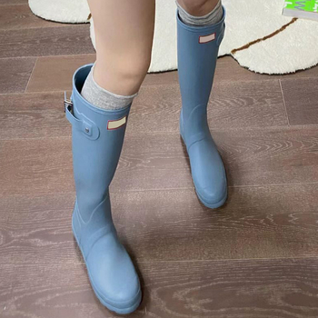 Ženske PVC čizme za kišu, inspirirane Nazha, do koljena, potpetica 3-5 cm