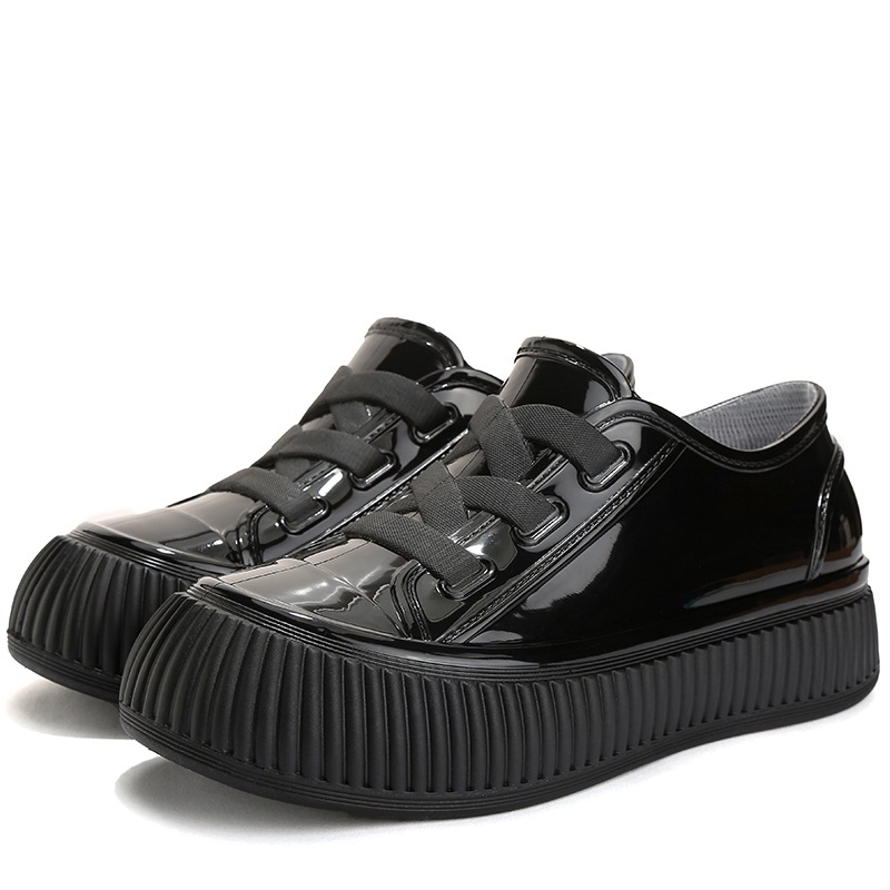 Ženske kišne čizme s niskim vrhom, PVC gornji dio, protuklizna debela potplata, slip-on, srednja visina pete 3–5 cm