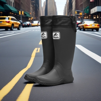 Cizme de ploaie pentru femei RainyShow - pliabile, cilindru înalt, impermeabile, PVC partea superioară, patru sezoane