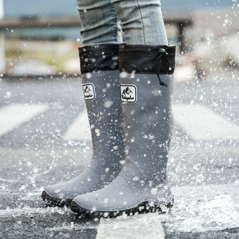 Cizme de ploaie pentru femei RainyShow - pliabile, cilindru înalt, impermeabile, PVC partea superioară, patru sezoane