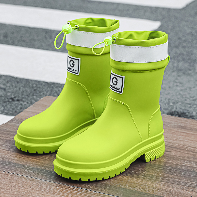 Ženske čizme za kišu od PVC-a, srednje visine, protuklizna podplat, niski pet 1–3 cm, proljeće-ljeto