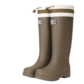 Женски водоустойчиви ботуши за дъжд с висока тръба, PVC горна част, антиплъзгаща подметка, спортен стил, четири сезона