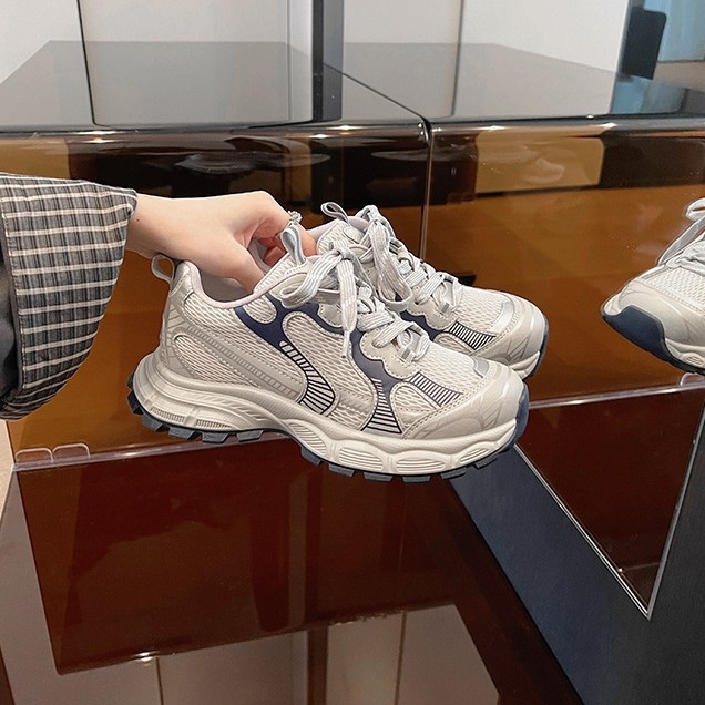 Ženske tenisice stila Dad s visokim potplatom za povećanje visine, mrežasti gornji dio, Goodyear potplat, prozračni ulošak