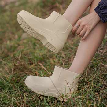 Γυναικείες μπότες βροχής PVC, χαμηλό ύψος σωλήνα, αδιάβροτες, αντιολισθητικές, για όλες τις εποχές