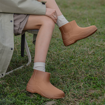 Γυναικείες μπότες βροχής PVC, χαμηλό ύψος σωλήνα, αδιάβροτες, αντιολισθητικές, για όλες τις εποχές