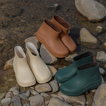 Γυναικείες μπότες βροχής PVC, χαμηλό ύψος σωλήνα, αδιάβροτες, αντιολισθητικές, για όλες τις εποχές