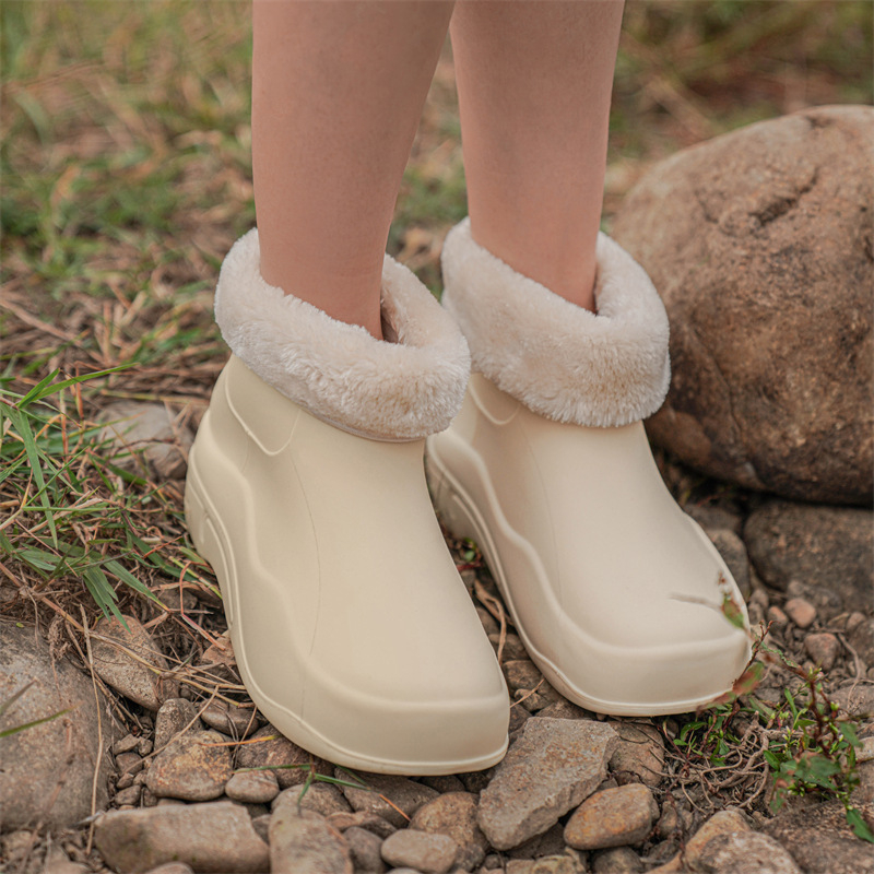 Γυναικείες μπότες βροχής PVC, χαμηλό ύψος σωλήνα, αδιάβροτες, αντιολισθητικές, για όλες τις εποχές