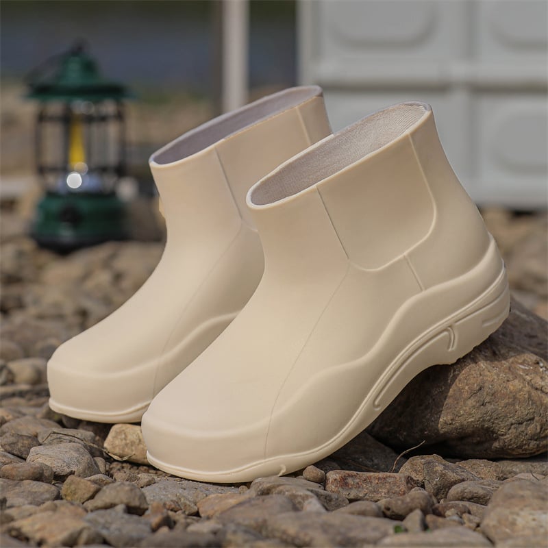 Γυναικείες μπότες βροχής PVC, χαμηλό ύψος σωλήνα, αδιάβροτες, αντιολισθητικές, για όλες τις εποχές