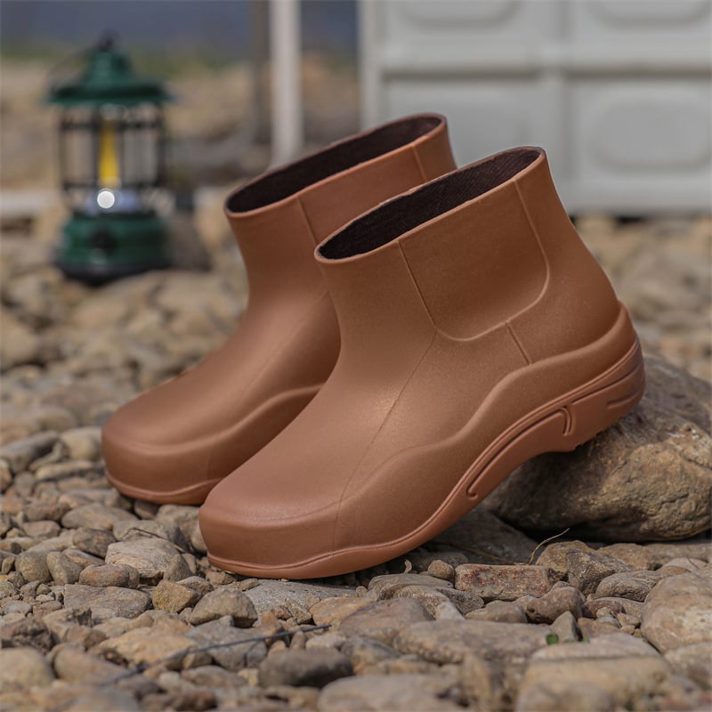 Γυναικείες μπότες βροχής PVC, χαμηλό ύψος σωλήνα, αδιάβροτες, αντιολισθητικές, για όλες τις εποχές