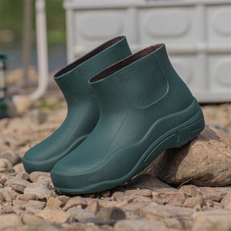Γυναικείες μπότες βροχής PVC, χαμηλό ύψος σωλήνα, αδιάβροτες, αντιολισθητικές, για όλες τις εποχές