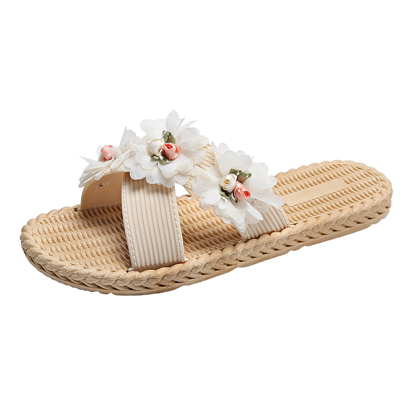 Ženske sandale s floralnim uzorkom, križani remeni, otvoreni prst, PVC gornji dio, PVC potplat