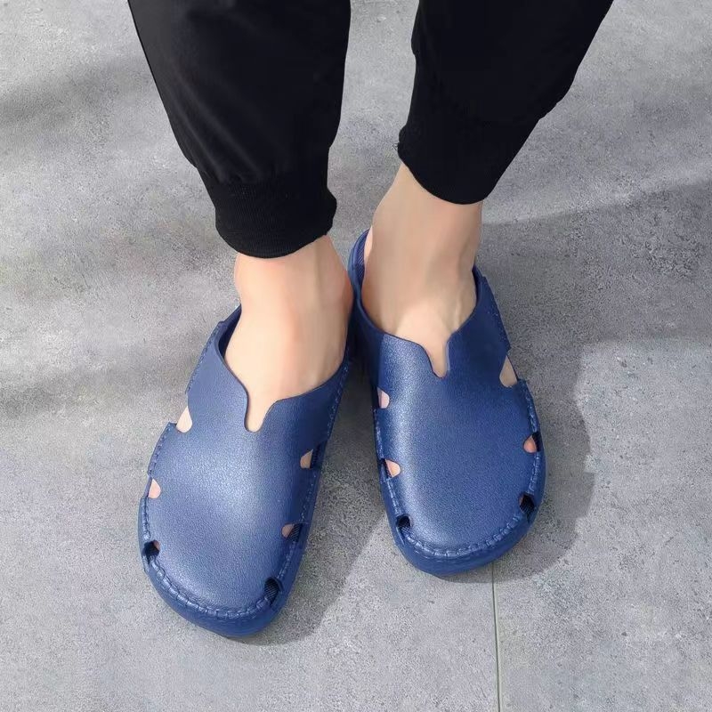 Saigon zatvorene papuče, PVC gornji dio, gumena podloga, jednobojni uzorak, casual sandale za plažu