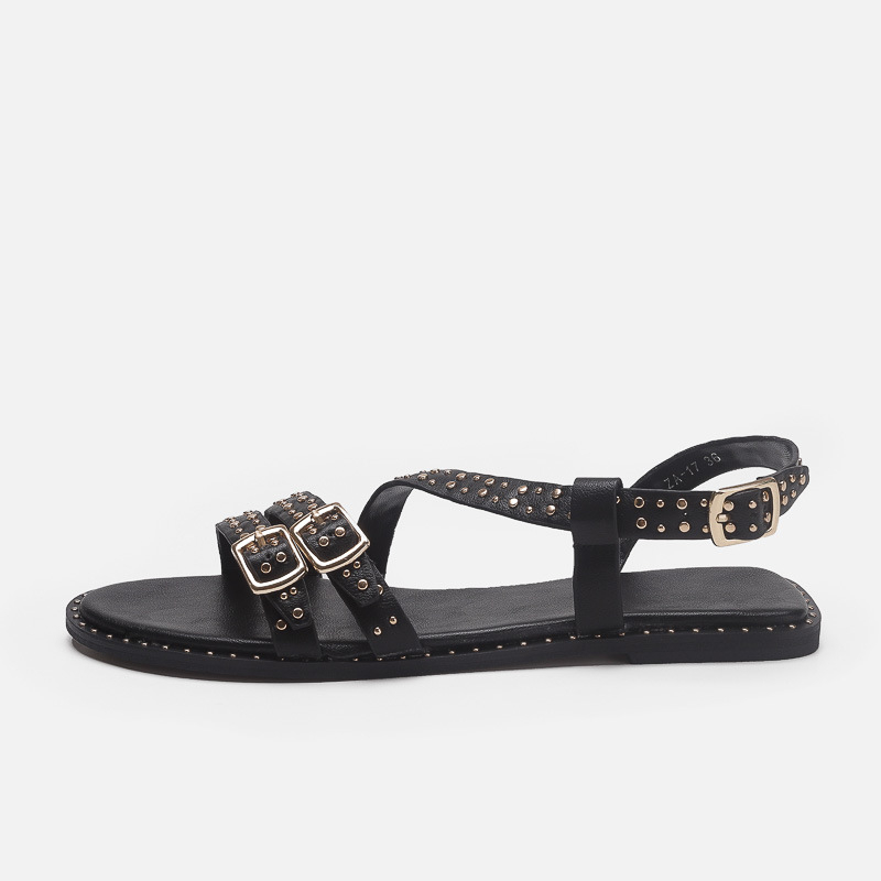 Van Lane sandale s kaišem - gornji dio PU, gumeni đon, okrugli vrh prsta, kopča za kaiš, retro stil