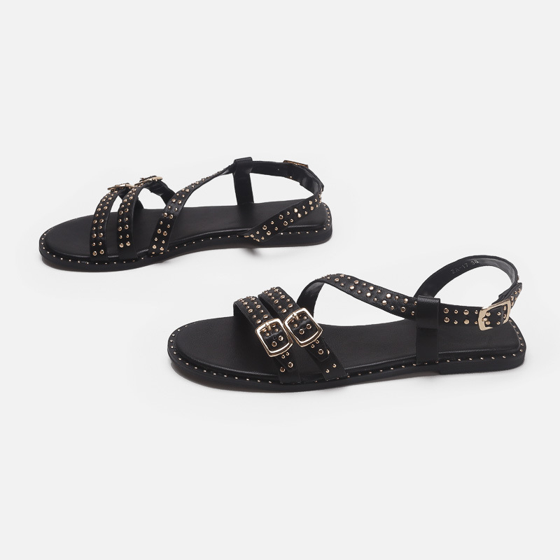 Van Lane sandale s kaišem - gornji dio PU, gumeni đon, okrugli vrh prsta, kopča za kaiš, retro stil
