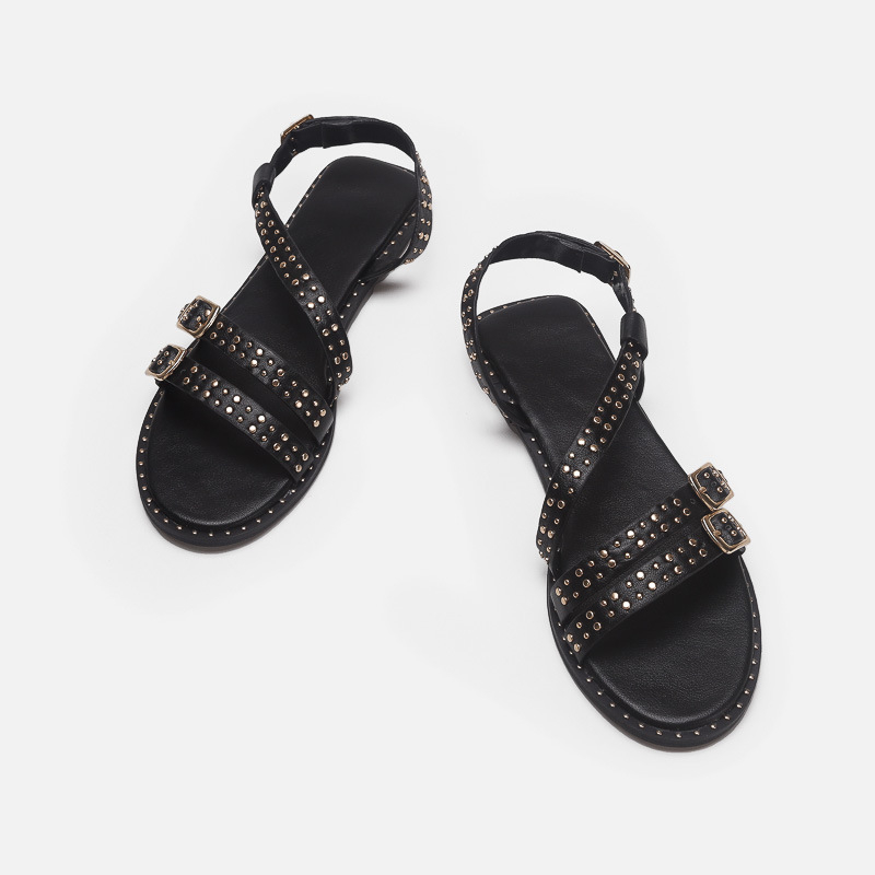 Van Lane sandale s kaišem - gornji dio PU, gumeni đon, okrugli vrh prsta, kopča za kaiš, retro stil