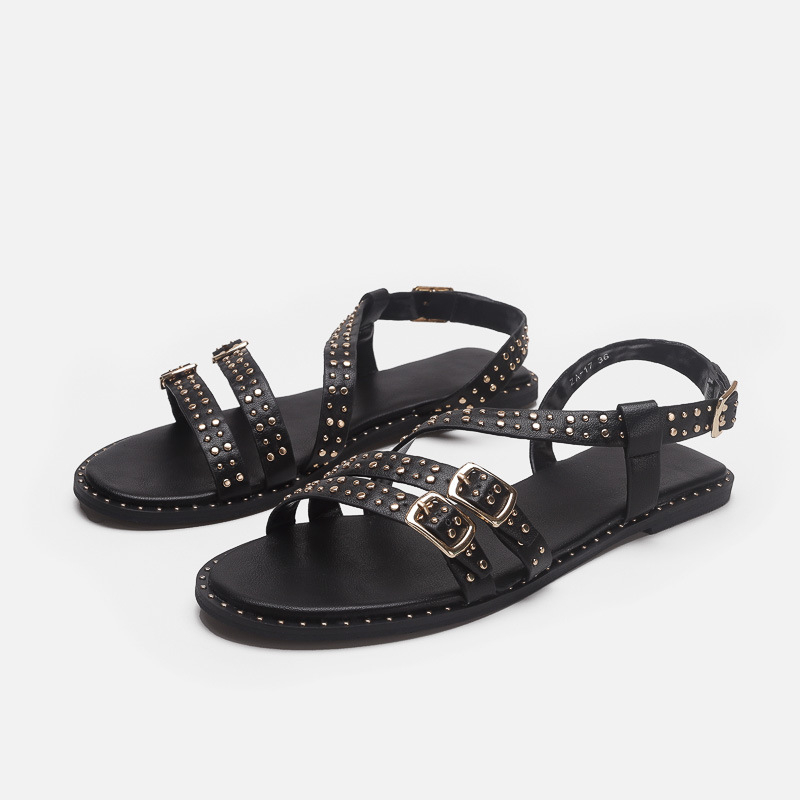 Van Lane sandale s kaišem - gornji dio PU, gumeni đon, okrugli vrh prsta, kopča za kaiš, retro stil