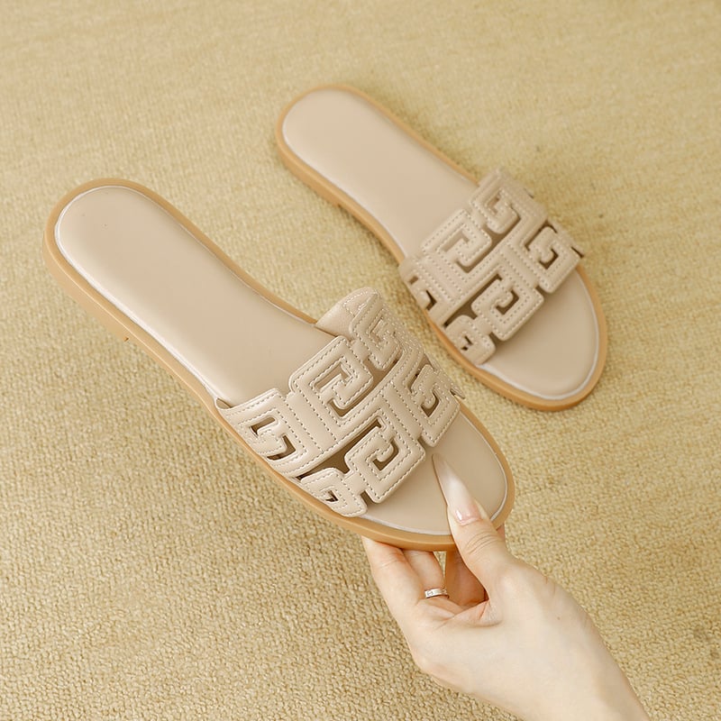 Ženske sandale od umjetne kože, PU podstava, TPR đon, slip-on, ravna đon, debljina đona 0–3 cm, ljeto 2025
