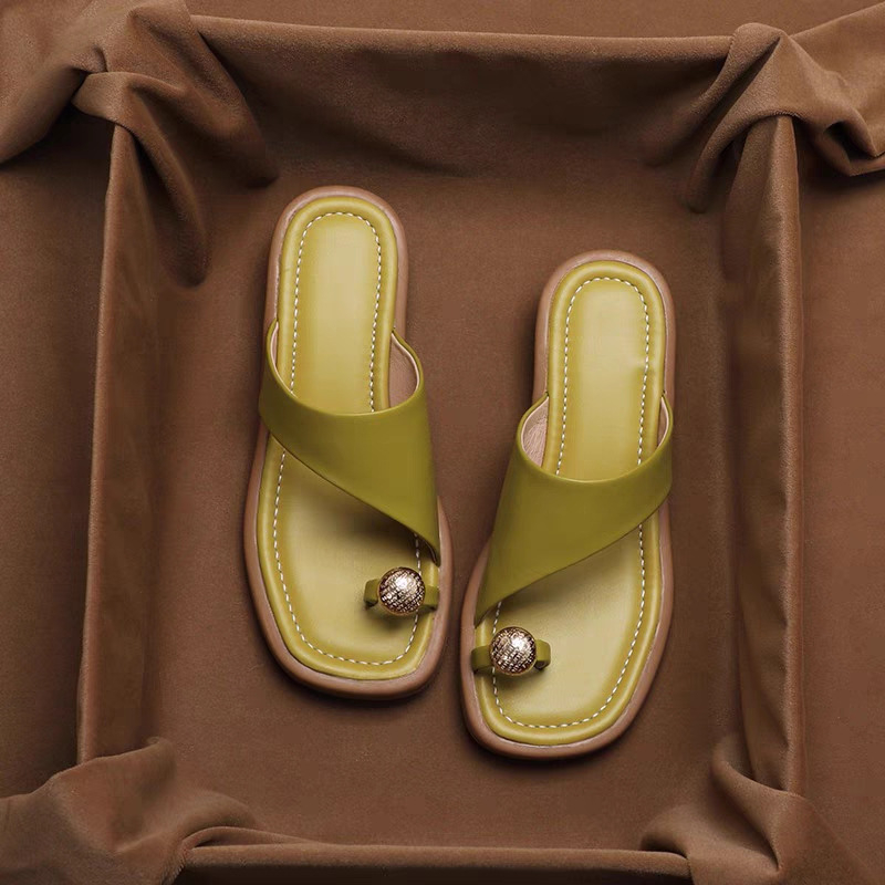 Ženske slip-on sandale s okruglom prstom i niskim potpeticama, PU gornji dio, gumena potplat, protuklizne i otporne