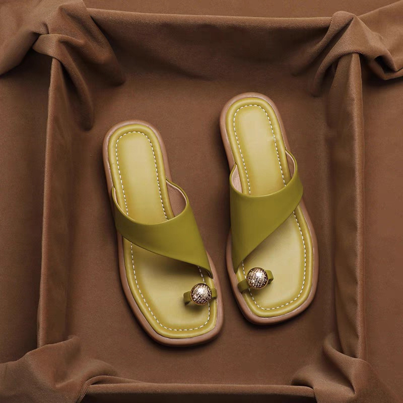 Ženske slip-on sandale s okruglom prstom i niskim potpeticama, PU gornji dio, gumena potplat, protuklizne i otporne