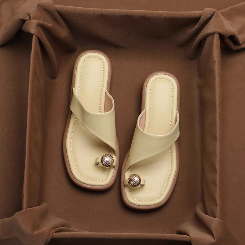Ženske slip-on sandale s okruglom prstom i niskim potpeticama, PU gornji dio, gumena potplat, protuklizne i otporne