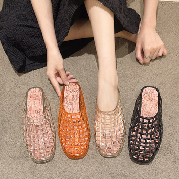 Жели обувки с мрежест дизайн; PVC горна част и подметка; без подплата; инжекционно формована подметка; плосък ток; есен 2025