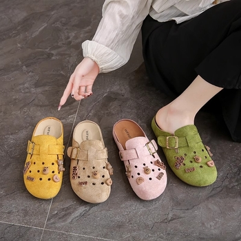 Ženske slip-on papuče s mekanom gumom, gornji materijal: super vlakno, unutarnji materijal: imitacija kože, debljina potplata 0–3 cm