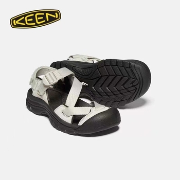 Ženske outdoor sandale sa satenskim gornjim dijelom, okrugli vrh prsta, ravna potplata, debljina potplata 0–3 cm