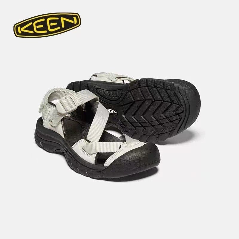 Ženske outdoor sandale sa satenskim gornjim dijelom, okrugli vrh prsta, ravna potplata, debljina potplata 0–3 cm