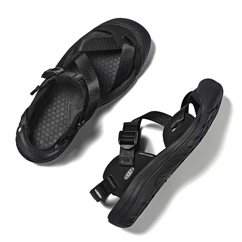 Ženske outdoor sandale sa satenskim gornjim dijelom, okrugli vrh prsta, ravna potplata, debljina potplata 0–3 cm