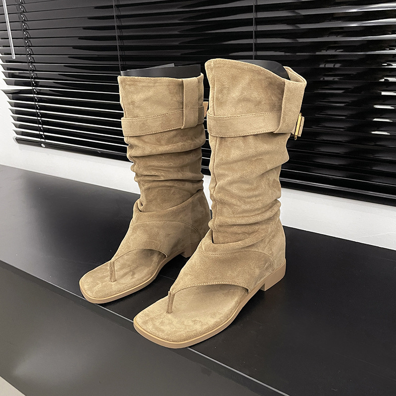 Sanda­le od nubuka s gumom, visoko gornji dio, oblik prsta: herringbone, Frosted završna obrada