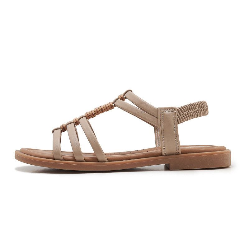 Plažni sandali, retro rimski stil, mekana potplata, elastični kaiš, zaobljeni vrh, TPR đon