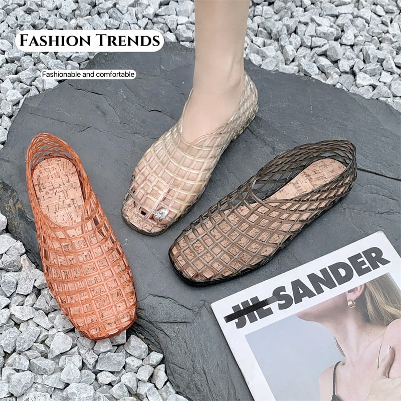 Παραθαλάσσια σανδάλια με PVC επάνω μέρος και σόλα PVC, Ρωμαϊκό στυλ, επίπεδο δάχτυλο