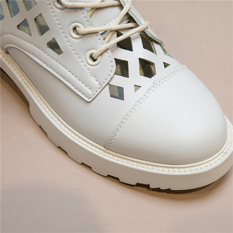 Ghete Martin până la gambe, cu panouri din plasă, respirante, fermoar lateral, talpă din cauciuc, toc plat