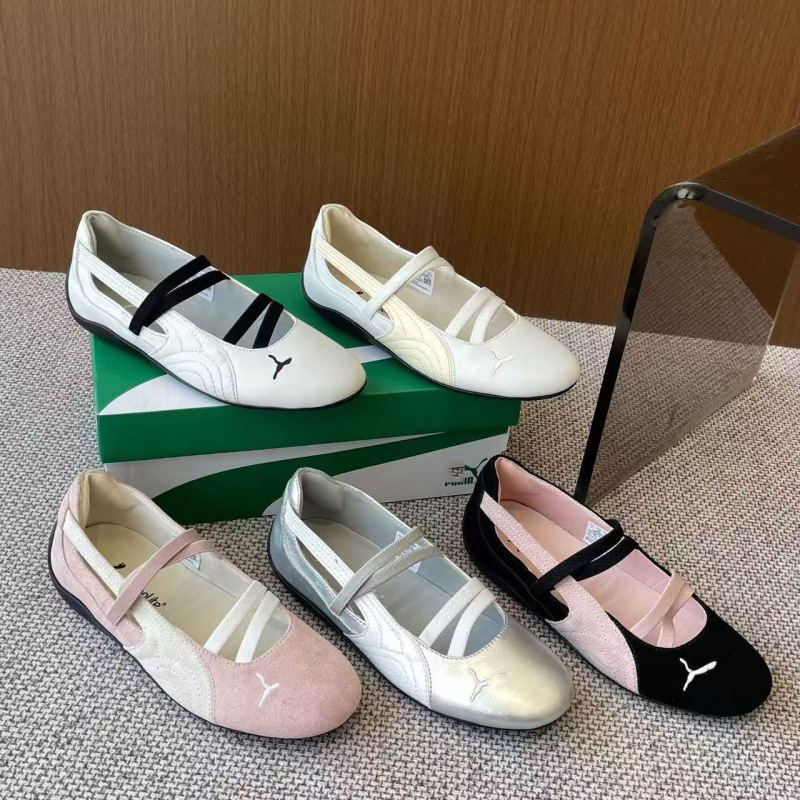 Ženske slip-on balerinke, platneni gornji dio, okrugli vrh, Goodyear potplat, ravna peta