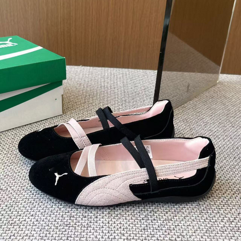 Ženske slip-on balerinke, platneni gornji dio, okrugli vrh, Goodyear potplat, ravna peta