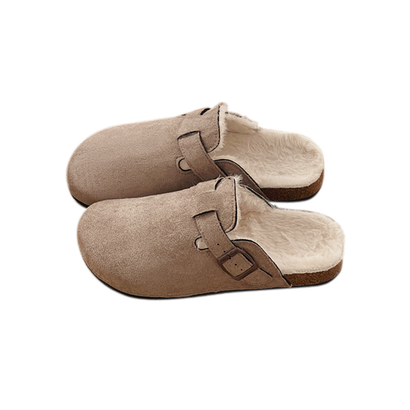 Ženske slip-on cipele od nubuka s flis unutrašnjom, topla unutrašnjost, protuklizna PVC potplat