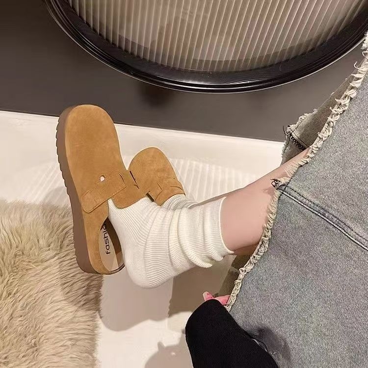 Pantofi slip-on femei, cu vârf pătrat, partea superioară din piele artificială, căptușeală din plasă, talpă turnată prin injecție, talpă groasă antiderapantă 3–5 cm