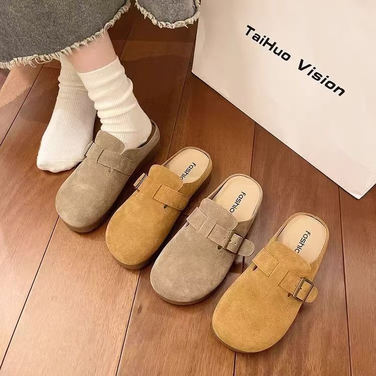 Pantofi slip-on femei, cu vârf pătrat, partea superioară din piele artificială, căptușeală din plasă, talpă turnată prin injecție, talpă groasă antiderapantă 3–5 cm