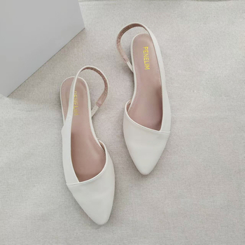 Γυναικεία σανδάλια με μυτερό δάχτυλο και λουράκι στο πίσω μέρος, PU επάνω, σόλα καουτσούκ, Άνοιξη 2025