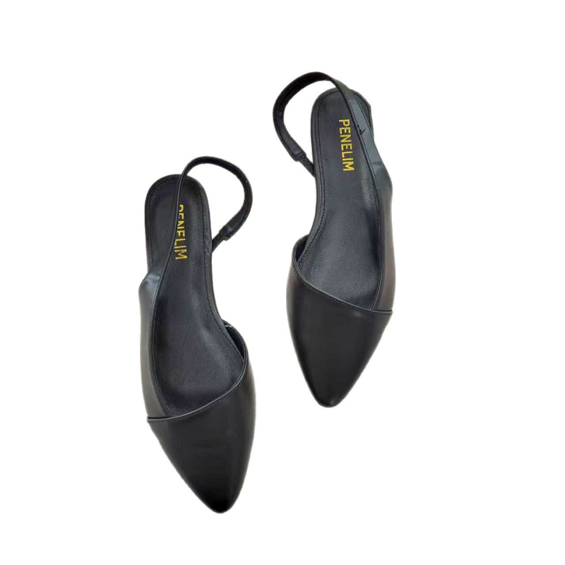 Γυναικεία σανδάλια με μυτερό δάχτυλο και λουράκι στο πίσω μέρος, PU επάνω, σόλα καουτσούκ, Άνοιξη 2025