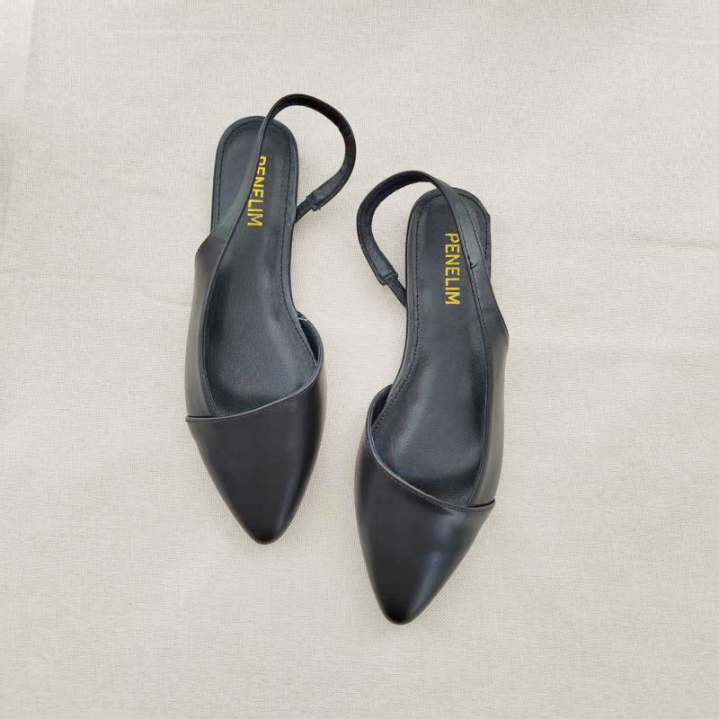 Γυναικεία σανδάλια με μυτερό δάχτυλο και λουράκι στο πίσω μέρος, PU επάνω, σόλα καουτσούκ, Άνοιξη 2025