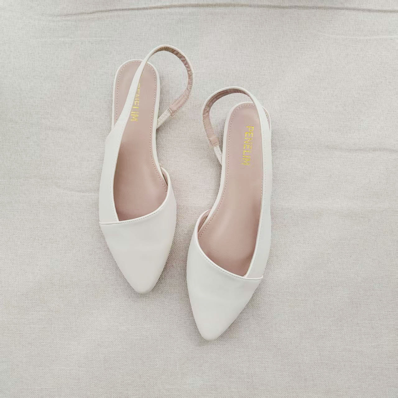 Γυναικεία σανδάλια με μυτερό δάχτυλο και λουράκι στο πίσω μέρος, PU επάνω, σόλα καουτσούκ, Άνοιξη 2025