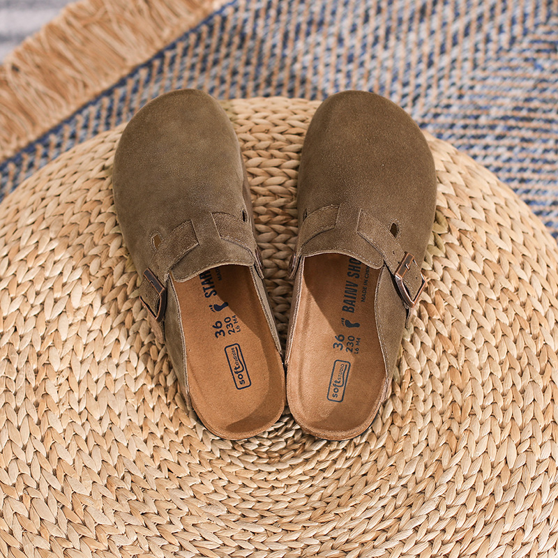 Kožne slip-on sandale, minimalistički dizajn, gornji dio od prave kože, kravlja koža, kožna podstava, EVA đon