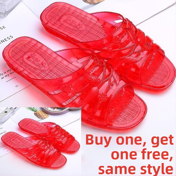 Ženske plastične papuče s kristalima, protiv sklizanja, ravne, retro stil, ljeto