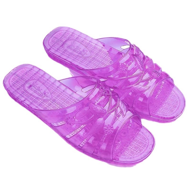 Ženske plastične papuče s kristalima, protiv sklizanja, ravne, retro stil, ljeto