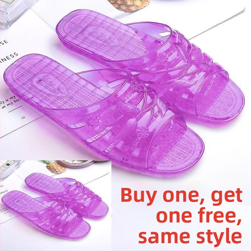 Ženske plastične papuče s kristalima, protiv sklizanja, ravne, retro stil, ljeto
