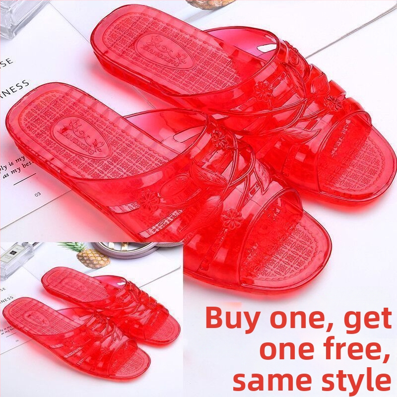 Ženske plastične papuče s kristalima, protiv sklizanja, ravne, retro stil, ljeto