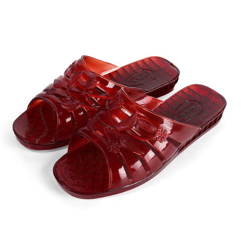 Ženske plastične papuče s kristalima, protiv sklizanja, ravne, retro stil, ljeto