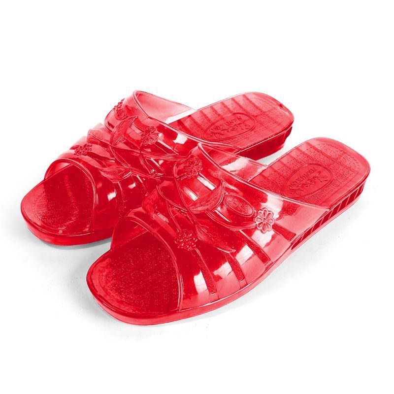 Ženske plastične papuče s kristalima, protiv sklizanja, ravne, retro stil, ljeto