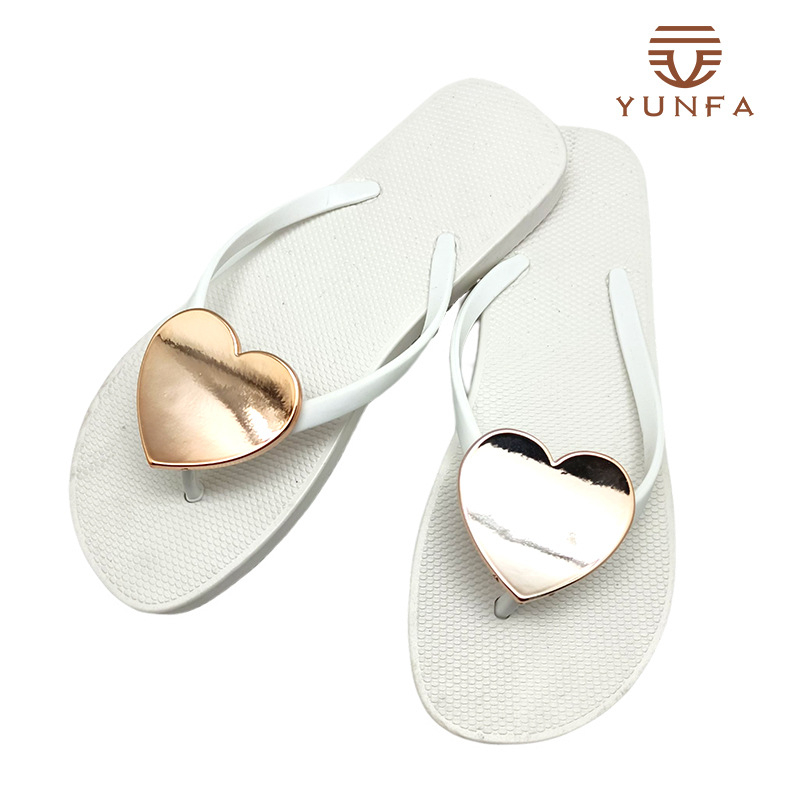 Șlapi femei PVC în formă de inimă, respirabili, anti-alunecare, talpă injectată, casual pentru plajă